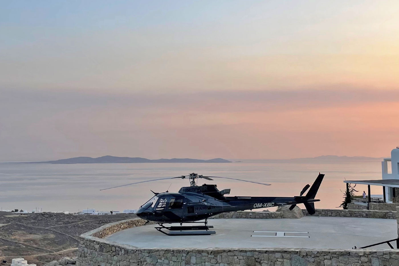 sennair helicopter italia sunset